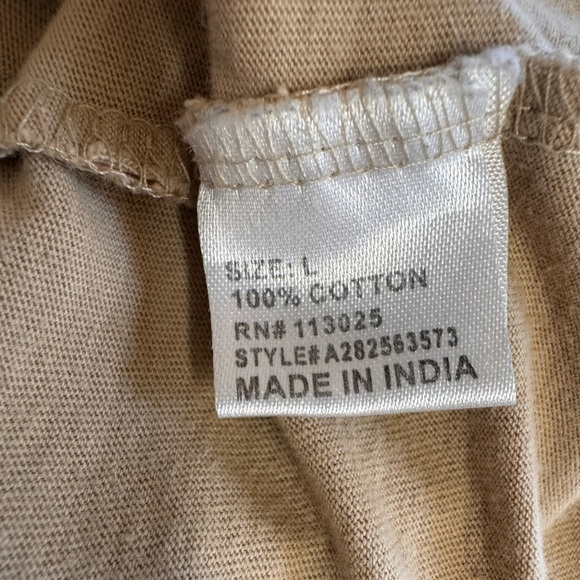 Western Graphic Boxy Tee Size L Beige Blue Cotton Vintage Inspired - Picture 3 of 4